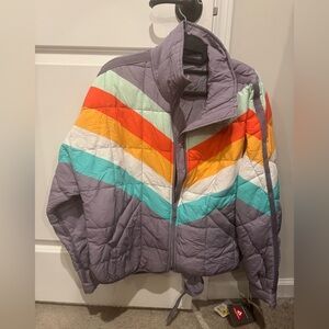 Free People Movement Printed Packable Chevron Puffer Jacket